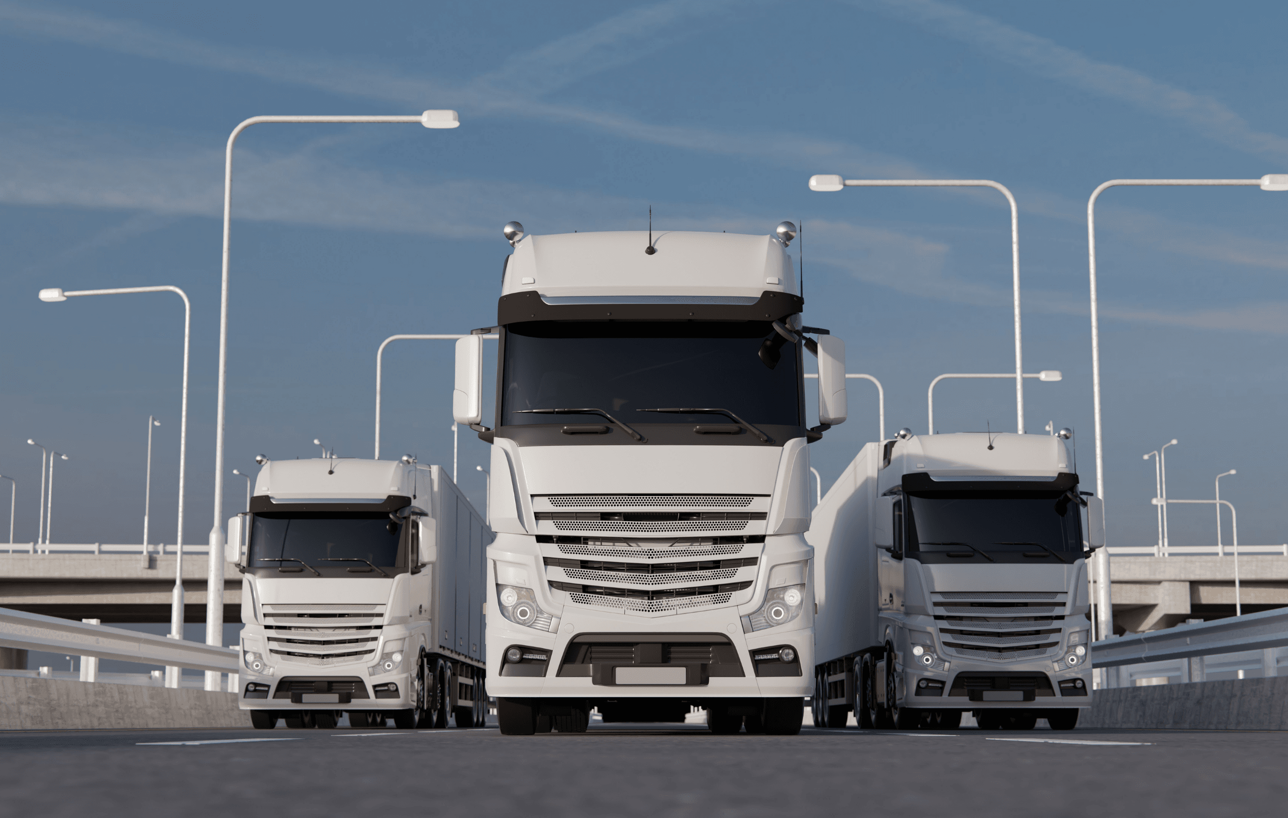 Heavy-duty trucks on the road